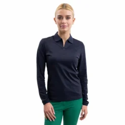 Harcour - Polo manches longues femme Pepite Marine Discount