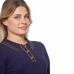 Outlet Harcour - Polo manches longues femme Popi Marine
