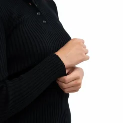 Outlet Harcour - Polo manches longues femme Aurore Noir