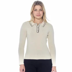 Harcour - Polo manches longues femme Popi ivoire Beige