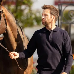 Online Harcour - Polo manches longues homme Ange Marine