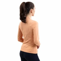Harcour - Polo manches longues femme Pepite abricot Orange Hot
