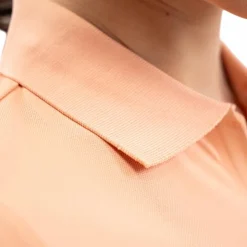 Harcour - Polo manches longues femme Pepite abricot Orange Hot