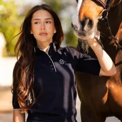 Online Harcour - Polo manches mi-longues femme Amande Marine