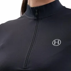 Harcour - Polo technique manches longues femme Tess Noir Best
