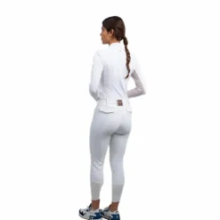 Harcour - Polo technique manches longues femme Poris Blanc Sale
