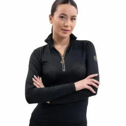 Harcour - Polo technique manches longues femme Breezi Noir