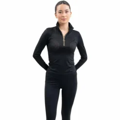 Harcour - Polo technique manches longues femme Breezi Noir