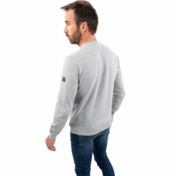 Outlet Harcour - Pullover manches longues homme casual Paul chiné Gris