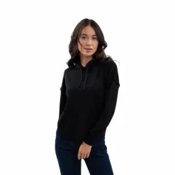 Harcour - Sweat à capuche femme Plume Noir