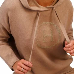 Harcour - Sweat à capuche femme Pretty camel Marron Hot
