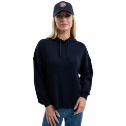 Discount Harcour - Sweat à capuche manches longues femme Plume Marine