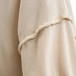 Harcour - Sweat à capuche manches longues femme Plume lin Beige Discount