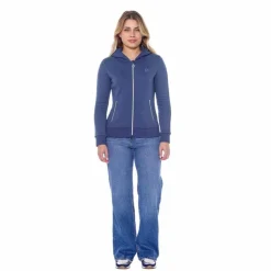 New Harcour - Sweat à zip manches longues femme Sworm steel blue Bleu