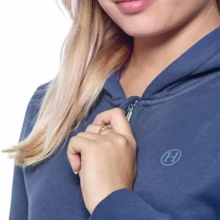 New Harcour - Sweat à zip manches longues femme Sworm steel blue Bleu