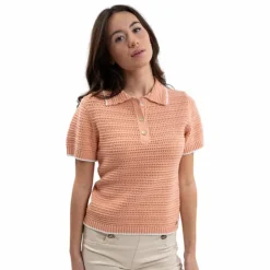 Harcour - T-shirt manches courtes femme Pony abricot Orange Outlet