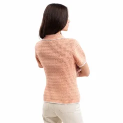 Harcour - T-shirt manches courtes femme Pony abricot Orange Outlet