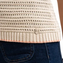 Harcour - T-shirt manches courtes femme Pony lin Beige Clearance