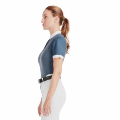 Horse Pilot - Chemise de concours manches courtes femme Aerolight vintage indigo Bleu Sale