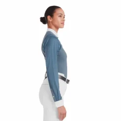 Horse Pilot - Chemise de concours manches longues femme Aerolight vintage indigo Bleu New