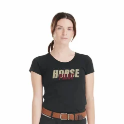 Discount Horse Pilot - T-shirt manches courtes femme Team shirt black Noir