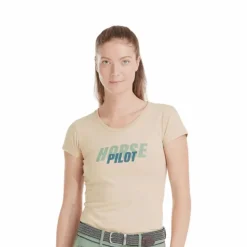 Horse Pilot - T-shirt manches courtes femme Team shirt sand Beige New