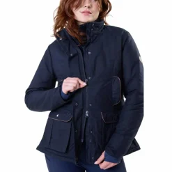 Horseware - Blouson manches longues femme Newmarket Wax Marine Hot