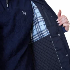 Horseware - Blouson manches longues femme Newmarket Wax Marine Hot