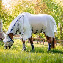New Horseware - Couverture anti-mouches Protector argent/ marine/ blanc/ beige Gris