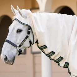 Horseware - Couverture anti-mouches Rambo Hoody XL chalk/ hunter green/ argent Beige Online