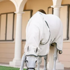 Horseware - Couverture anti-mouches Rambo Hoody XL chalk/ hunter green/ argent Beige Online