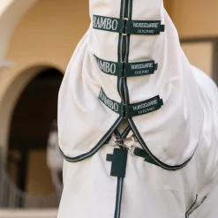 Horseware - Couverture anti-mouches Rambo Hoody XL chalk/ hunter green/ argent Beige Online