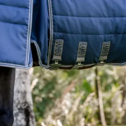 Horseware - Couverture de box Rambo Optimo Stable / thunderstorm grey/ argent 400g Marine New