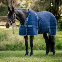 Horseware - Couverture de box Rambo Optimo Stable / thunderstorm grey/ argent 400g Marine New
