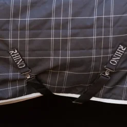 Discount Horseware - Couverture de box Rhino Pony Stable VL / gris/ blanc à carreaux/ gris 250g Noir