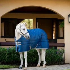 Discount Horseware - Couverture de box Amigo Ripstop Insulator Pony Stable / titanium grey 100g Marine