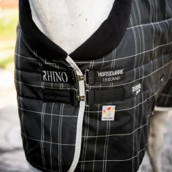 Horseware - Couverture de box Rhino Stable VL / gris/ blanc à carreaux/ gris 350g Noir Sale
