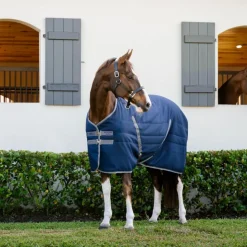 Online Horseware - Couverture de box Rambo Stable / thunderstorm grey/ argent 100g Marine