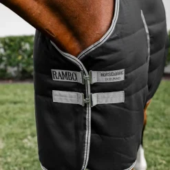 Best Horseware - Couverture de box Rambo Stable / thunderstorm grey/ argent 400g Noir