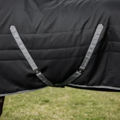 Best Horseware - Couverture de box Rambo Stable / thunderstorm grey/ argent 400g Noir