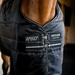 Horseware - Couverture de box Amigo Ripstop Insulator Plus Stable / argent 350g Noir