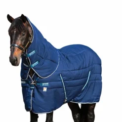 Horseware - Couverture de box Plus Vari-Layer avec couvre-cou 450g Marine Hot