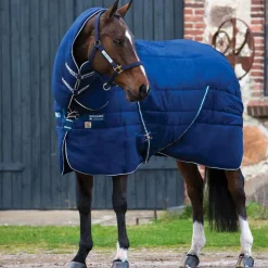 Horseware - Couverture de box Plus Vari-Layer avec couvre-cou 450g Marine Hot