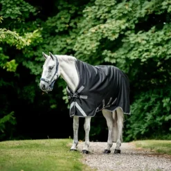 Horseware - Couverture d'extérieur Rambo Wug / thunderstorm grey/ argent 200g Noir Clearance