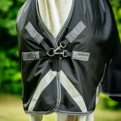 Horseware - Couverture d'extérieur Rambo Wug / thunderstorm grey/ argent 200g Noir Clearance