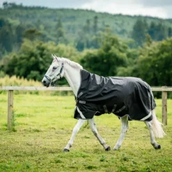 Horseware - Couverture d'extérieur Rambo Wug / thunderstorm grey/ argent 200g Noir Clearance