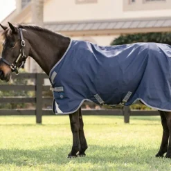 Clearance Horseware - Couverture d'extérieur Rhino Turnout / titanium grey/ classic blue 0g Marine