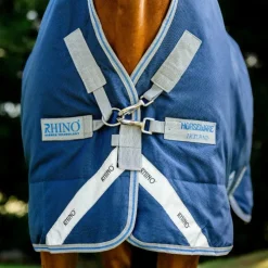 Best Horseware - Couverture d'extérieur Rhino Wug / titanium grey/ classic blue 250g Marine