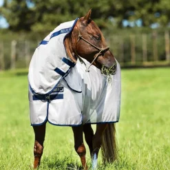 Hot Horseware - Couverture d'extérieur anti-mouches Mio Fly Rug bronze/ marine Gris