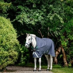 Online Horseware - Couverture d'extérieur Rambo Wug Lite / hunter green/ argent 0g Marine